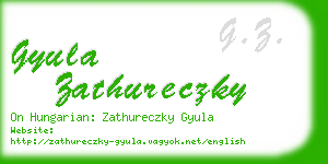 gyula zathureczky business card